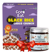 CoreEat's Breakfast Crunch & Spread Combo - Hazelnut Chocolate Spread + Black Rice Choco Crunch