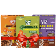 CoreEat's Breakfast Crunch Combo - Multi Grain Choco Fills +  Black Rice Choco Crunch + Moringa Choco Crunch