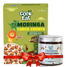 CoreEat's Breakfast Crunch & Spread Combo - Hazelnut Chocolate Spread + Moringa Choco Crunch