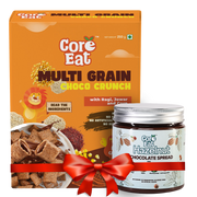 CoreEat's Breakfast Crunch & Spread Combo - Hazelnut Chocolate Spread + Multi Grain Choco Fills